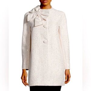 Kate Spade Cream Pea Coat with Bow